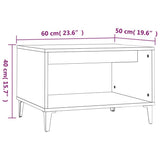 Coffee Table High Gloss White 60x50x40 cm Engineered Wood 812687