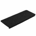 ZNTS Stair Mats Self-adhesive 30 pcs Black 65x24.5x3.5 cm 3365908