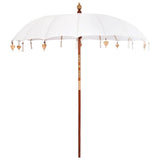 Balinese Parasol Cream 220 x 220 x 260 cm Cotton and solid wood 42006451