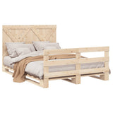 Bed Frame without Mattress with Headboard 140x200 cm Solid Wood 3281576