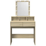 Dressing Table with LED Sonoma Oak 80x41x144.5 cm 848180