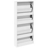 Shoe Cabinet with Mirror 4-Layer High Gloss White 63x17x134 cm 3228276