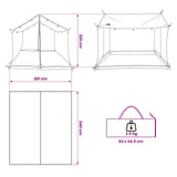 Camping Tarp with Mesh Walls Brown Grey 340 x 260 x 220 cm 42029007
