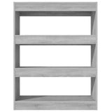 Book Cabinet/Room Divider Grey Sonoma 80x30x103 cm Engineered wood 813618