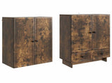 Cabinet Set 2 pcs Smoked Oak 66 x 34.5 x 95 cm Engineered Wood 3416354