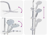 Shower System Chrome Stainless Steel 21 x 48 x 112 cm 42053766