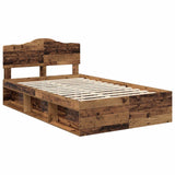 Bed Frame with Headboard Old Wood 120 x 190 cm Solid Pine Wood 3412932
