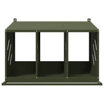 ZNTS Chicken Nesting Box with 3 Compartments Olive Green Metal 864345