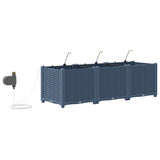Garden Planter 3 pcs Grey 120 x 40 x 37.5 cm PP 42002869