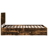 Bed Frame with Drawer Smoked Oak 135 x 190 cm Engineer Wood 3412606