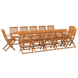Dining Set Oil-finished natural wood colour Solid acacia wood Large 3086979