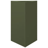 ZNTS Garden Planters 2 pcs Olive Green Triangular 50x43x75 cm Steel 851178