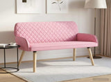 2 Seater Sofa with Solid Wood Legs 2-Seater Pink Linen Fabric 42051041