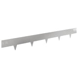 Lawn Edging 50 pcs 100 x 12 cm Steel Silver 8008537