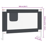 Toddler Safety Bed Rail Dark Grey 100x25 cm Fabric 10226