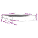 Bed Frame without Mattress Grey Sonoma 180x200 cm Super King Engineered Wood 3295637