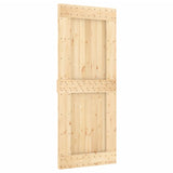 Sliding Door with Hardware Set 85x210 cm Solid Wood Pine 3203262
