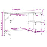 Desk Grey Sonoma 120x50x75 cm Metal and Engineered Wood 845324