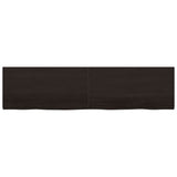 Wall Shelf Dark Brown 200x50x cm Treated Solid Wood Oak 363848