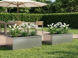 Garden Planter with LED 2 pcs Silver 40 x 80 x 40 cm 8008163