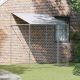 Dog Cage with Roof Silver 200 x 200 x 258 cm Steel and PE 42009131