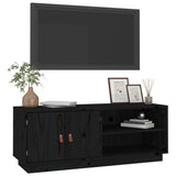 TV Cabinet Black 105x34x40 cm Solid Wood Pine 818224