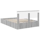 Bed Frame with Shelf Grey Sonoma 140 x 190 cm Engineered Wood 3408366