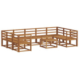 Outdoor Sofa Set 10 pcs Natural Solid Acacia Wood 3367002