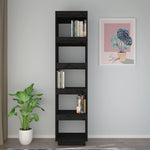Book Cabinet/Room Divider Black 40x35x167 cm Solid Wood Pine 810858
