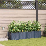 Garden Planter 4 pcs Grey 160 x 40 x 37.5 cm Plastic 42002870