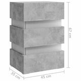 LED Bedside Cabinet Concrete Grey 45x35x67 cm Engineered Wood 326844