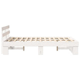 Bed Frame with Headboard White 135 x 190 cm Solid Pine Wood 872492