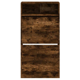 Shoe Cabinet Smoked Oak 60x34x116 Engineered Wood 840019