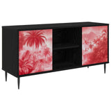 TV Cabinet AACHEN 102 x 33 x 51 cm Black Oak Engineered Wood 8007066