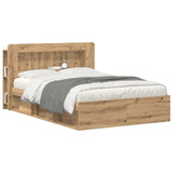 Headboard Cabinet with Storage Artisan Oak Engineered Wood 8001281