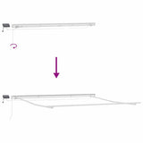 Awning Frame with LED Strip Lights White 500 x 350 cm Aluminium 313207