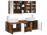 Bathroom Cabinet Set 4 pcs Old Wood 103.5 x 15.5 x 70 cm 3406589