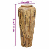 Decoration Vase 40x100 cm Solid Teak Wood 285209