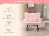 Soft Fleecey Rocking Wingback Chair - Pink T3398P344453