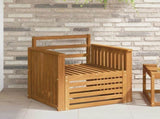 Outdoor Sofa Solid Acacia Wood Natural 3436349