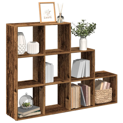 ZNTS Room Divider Bookcase 3-Tier Old Wood 137.5x29x103.5 cm Engineered Wood 857983