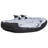 Reversible & Washable Dog Cushion Grey and Black 150x120x25 cm 171210