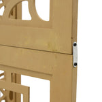 ZNTS Room Divider 3 Panels Brown Solid Wood Paulownia 358862