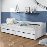 Day Bed with 2 Drawers without Mattress "IRUN" White 90x200 cm 3185210