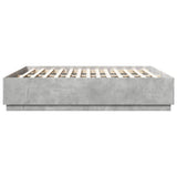 Bed Frame with LED without Mattress Concrete Grey 200x200 cm 3209586