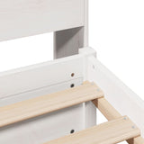 Bookcase Bed without Mattress White 75x190cm Small Single Solid Wood Pine 3322448