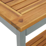 Outdoor Table with Storage Natural and Grey 80 x 35 x 75 cm 4010608