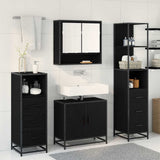 Bathroom Furniture Set 4 pcs Black Oak Engineered Wood 3402511