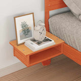 Bed Frame with Headboard Wax Brown 100 x 200 cm Solid Pine Wood 873462