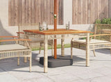 Garden Table Beige 80x80x75 cm Poly Rattan Acacia Wood 366275